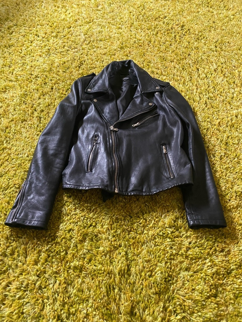 Lamarque Black Leather  Biker Jacket M